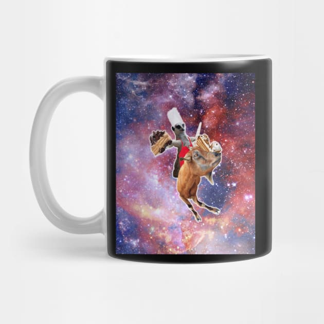 Lemur Riding Goat Unicorn Eating Cake by Random Galaxy